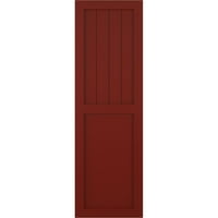 12 W 62 H True Fit PVC Farmhouse Flat Panel Kombinacija fiksne kapke, biber crvena