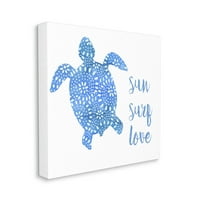 Stupell Industries uzorak plave morske kornjače plaža fraza kaligrafija slika Galerija umotano platno