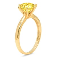 2.5 ct okrugli rez žuti simulirani dijamant 14k žuto zlato godišnjica zaručnički prsten veličine 7.75