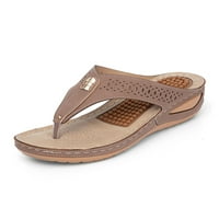 Gomelly ženske flip ploče ortopedske sandale Ljeto plaža klina sandala sa lukom Podrška smeđim 8