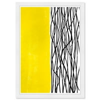 Wynwood Studio štampa žute linije apstraktne geometrijske zidne umjetničke platnene štampe žute 13x19