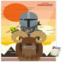 Star Wars: Mandalorian - Geo Pop Sunset zidni poster, 14.725 22.375