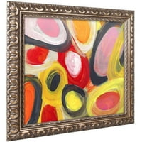 Zaštitni znak likovne umjetnosti 'šareni apstraktni krugovi 3' platno umjetnost Amy Vangsgard, zlatni