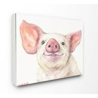 Stupell Industries velika svinjska glava životinja akvarelna slika platnena zidna Umjetnost George Dyachenko