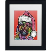 Zaštitni znak Likovna umjetnost' Božićni pas ' platnena Umjetnost Dean Russo, bijeli mat, crni okvir
