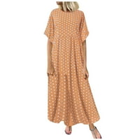 Ljetna haljina Ženska ljetna puna boja kratkog rukava s kratkim rukavima Slim nepravilne haljine za žene