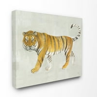 Stupell Industries Tiger Walk velika mačka životinja akvarelna slika platnena zidna Umjetnost, 48, byMiranda