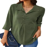 Paille ženske pune boje casual bluza Split uredski košulje na dugme Donje košulje