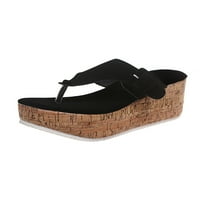 Woobling dame Casual cipele ljetne sandale Wedge japanke modni papuče vanjski ured slajdovi Crna 5