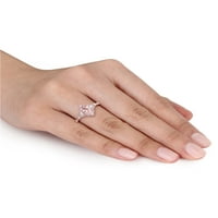 1-karatni T. G. W. Morganit i bijeli safir i dijamantski naglasak 10kt Vintage prsten od ružičastog zlata