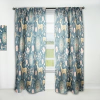 Designart 'Flowers and Hearts rogovi sa Jelenom' Floral Curtain Panel