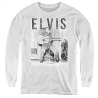 Trevco Elvis Presley sa majicama dugih rukava za mlade, bijela - velika