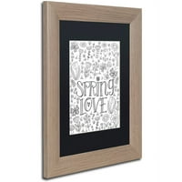 Zaštitni znak likovne umjetnosti Spring Love platna umjetnost Elizabeth Caldwell, crni mat, breza okvir