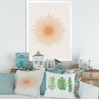 Designart 'minimalne svijetle sjajne narandžaste sunčeve zrake III' moderni uokvireni umjetnički Print