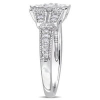 Miabella Carat T.W. Diamond Sterling Silver Remise Ring
