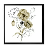 Designart' Grane Eukaliptusa S Cvijetom Buketa Anemone ' Tradicionalni Uokvireni Umjetnički Print