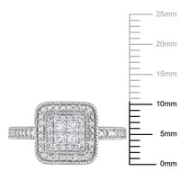 Miabella ženski karat T. W. zaručnički prsten od dijamantskog srebra