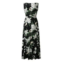 2dxuixsh slatka sunčane haljine za žene sa cvjetnim printom bez rukava duga haljina casual elegantna za