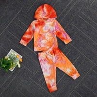 TODDLER Baby Girls Boys Tie-Dye Ispis odjeća s dugim rukavima HOODIE CRTHERCING THORTSER