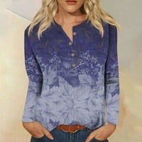 Fragarn dugih rukava bluza za bluzu tisak pulover okrugli izrez Ženske bluze Clearence Casual duge rukave