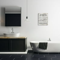 Stupell Industries pravila kupatila smiješna riječ drveni teksturirani dizajn platnena zidna Umjetnost