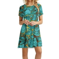 Pedort ženske haljine ljetna Maxi haljina sa Plus Size Ležerna labava Maxi boemska cvjetna haljina plava,2XL