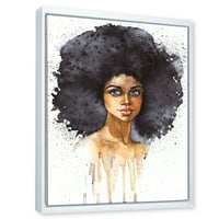 PROIZVODNJA Portret Afroameričke žene X Moderna uokvirena platna zidna umjetnička štampa