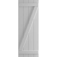Ekena Millwork 1 2 W 60 H True Fit PVC četvero ploča spojena ploča-N-letve roletne w Z-Bar, premazane