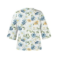 Flash ponude Ženski Boho Print V izrez Summer Bell rukava Tunika Bluza Grafikon labav Fit Floral Tops