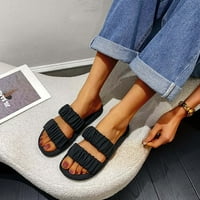 Ženske otvorene sandale bez klizanja-Ležerne sandale s debelim potplatom na plaži Crne veličine 5.5