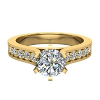 Dijamantski zaručnički prstenovi okrugli brilijantni dijamantski prsten 6-krak 14k zlato 1. CT TW