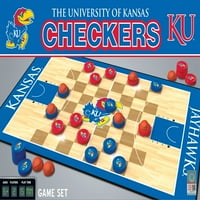 Remek-djeluje službeno licencirane NCAA Kansas Jayhawks Checkers igra za odbore za obitelji i djecu uzrasta
